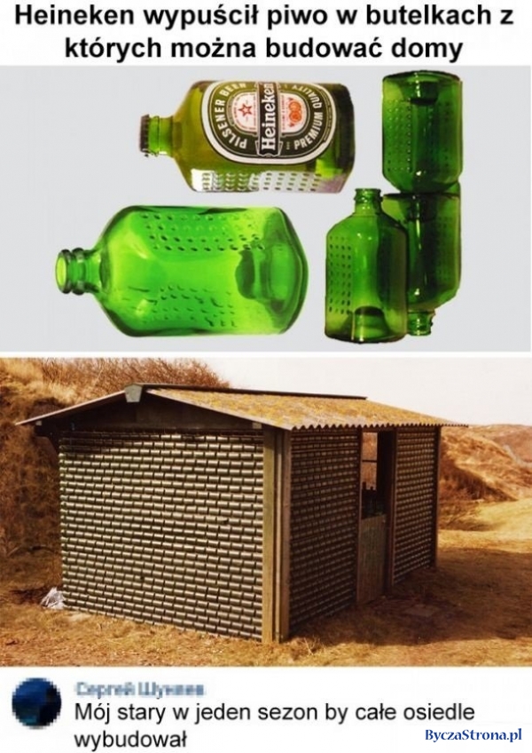 Heineken wypuścił piwo w butelkach, z których można budować domy